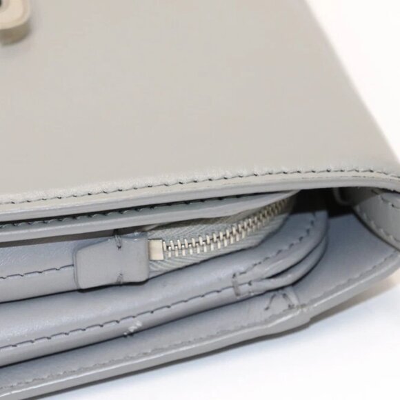 Balenciaga B Small Shiny Leather Handbag - Grey - Picture 10 of 15
